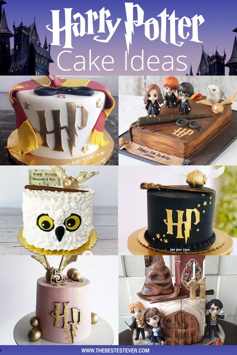 Searching for Harry Potter cake ideas/designs for your upcoming birthday party? We highlight 15 beautiful Harry Potter birthday cake designs that I'm sure some will be an asbolutle a perfect match for you. #harrypotterparty #harrypotterbirthday #harrypottercake #harrypotterbirthdaycake Harry Potter Birthday Desserts, Harry Potter Theme Cakes, Harry Potter 9th Birthday Party, Birthday Cake Cupcakes Ideas, Harry Potter Cake Recipes, Harry Potter Themed Birthday Cake, Harry Potter Birthday Party Cake, Harry Potter Cake Decorating Ideas, Harry Potter Cake Designs