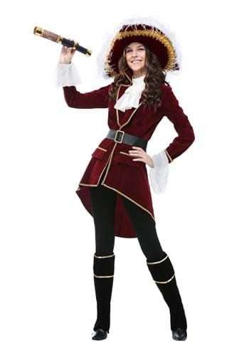 Female Captain Hook, Female Captain, Hook Costume, Captain Hook Costume, Pirate Halloween Costumes, Maroon Jacket, Plus Size Costume, Pirate Outfit, Oversized Hat