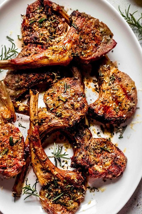 Learn how to cook lamb chops with perfect results every time! Make a quick marinade with olive oil, garlic, lemon and rosemary. Then, cook your chops on the grill, in the oven, or on the stove. Grilled Lamb Chops Marinade, Cook Lamb Chops, Grilled Lamb Recipes, Garlic Lamb Chops, Lamb Side Dishes, Grilled Lamb Chop Recipes, Cook Lamb, How To Cook Lamb, Grilled Lamb Chops