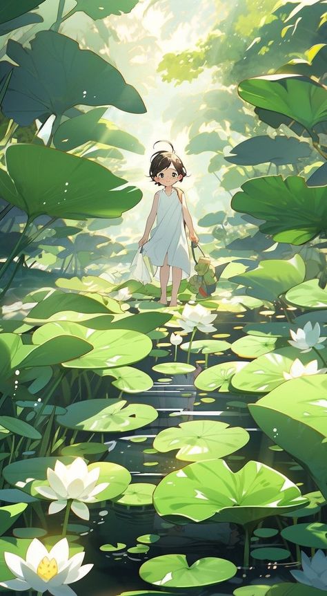 Frog Reference, Reference Background, Pond Aesthetic, Non Non Biyori, Childhood Memories Quotes, Book Illustration Design, Childrens Books Illustrations, Cartoon Wallpaper Iphone, Lily Pond