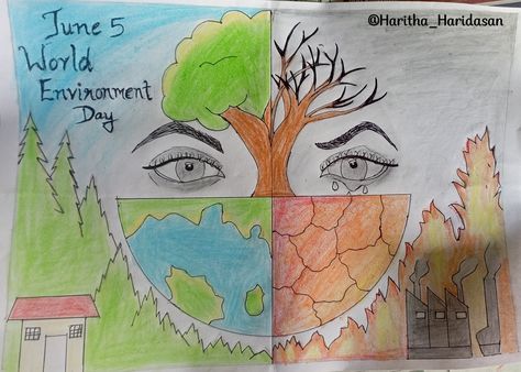 #World Environment Day #Nature #Earth #June 5 #Poster #Drawings Environmental Day Drawing, Environmental Day Poster, Environmental Day, Environmental Projects At School, Environment Day, World Environment Day, Nature Study, Nature Quotes, Nature Illustration