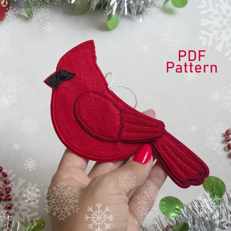 ***PLEASE NOTE: THERE ARE NO REFUNDS ON PATTERNS *This listing does not include finished felt ornament or materials. Once you have purchased this pattern yo Felt Birds Ornaments, Diy Felt Christmas Ornaments, Felt Ornaments Patterns, Felt Crafts Christmas, Ornament Tree, Felt Ornament, Cute Christmas Tree, Felt Pattern, Navidad Diy