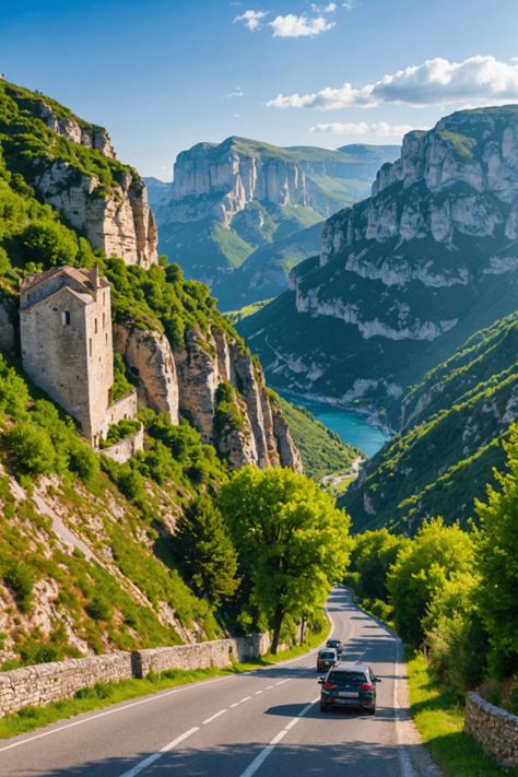 The Most Scenic Road Trips in France You Need to Take! France Nature Landscapes, Scenic Road Trip, Scenic Roads, Tourist Trap, French Alps, Lavender Fields, Cote D’azur, Wine Region, Scenic Drive