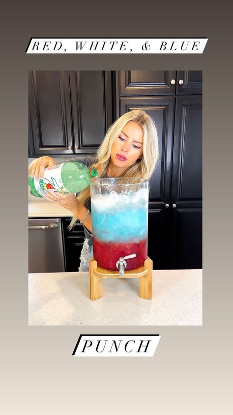 Red White And Blue Punch, July 4th Punch, Fourth Of July Punch, 4th Of July Punch, Punch Bowl Drinks, Sparkling Punch, Patriotic Drinks, Blue Punch, High Sugar