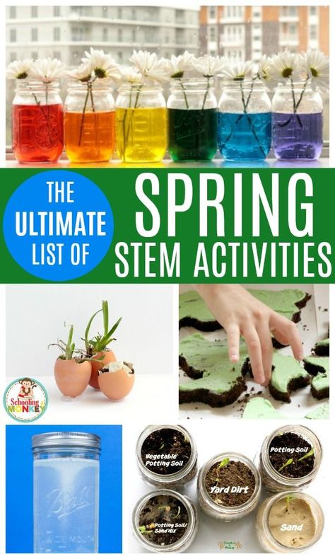 THE ULTIMATE LIST OF SPRING STEM ACTIVITIES FOR KIDS Spring Stem Activities, Activities For Spring, Spring Stem, Stem Activities Kindergarten, Stem Lesson Plans, Stem Activities For Kids, Elementary Stem Activities, Spring Lessons, Planting For Kids