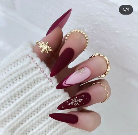 Matte Nail Ideas, Red Nail Ideas, Red Matte Nails, Red Stiletto Nails, New Years Nail Designs, Matte Nail, Stylish Nails Designs, Stiletto Nails Designs, Red Nail