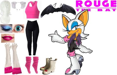 Rouge The Bat Costume, Rouge The Bat Cosplay, Rouge Cosplay, Bat Cosplay, Sonic Cosplay, Sonic The Hedgehog Costume, Unique Couples Costumes, Sonic Costume, Bat Halloween Costume