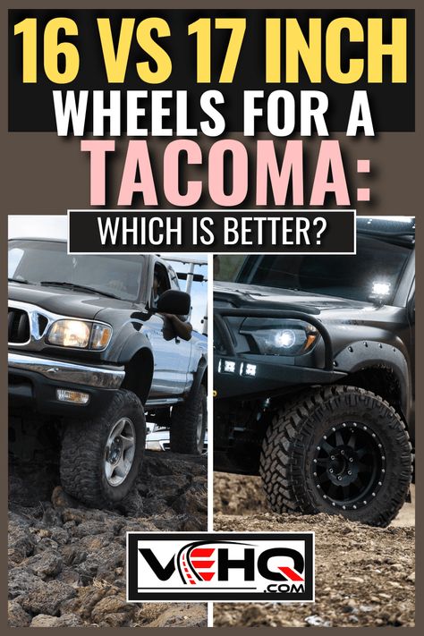 16 vs 17 inch wheels: Choosing the right wheel size can have a significant impact on your car's performance and appearance. 16-inch wheels are generally lighter and more fuel-efficient, while 17-inch wheels offer better handling and a sportier look. Consider your driving style, road conditions, and personal preference when deciding between these two popular wheel sizes. Tacoma Wheels, Toyota Usa, Toyota Truck, Travel Camper, 17 Inch Wheels, Tacoma Truck, Car Guide, Dodge Trucks Ram, Used Tires