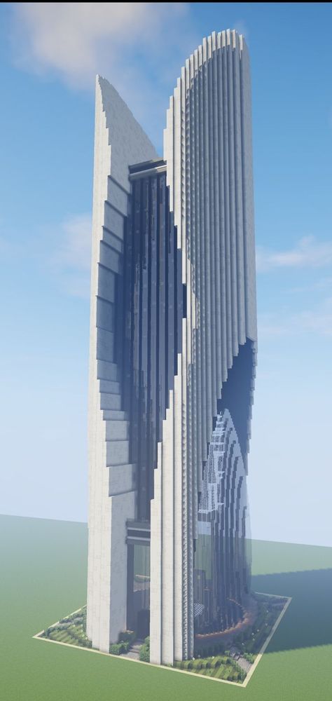 Minecraft Building Ideas Skyscraper, Mincraft Idea Skyscraper, Futuristic House Minecraft, Minecraft Building Modern, Minecraft Building City Ideas, Minecraft Modern Building Ideas, Minecraft Building Ideas House Modern, Minecraft Modern Bridge, Skyscrapers Minecraft