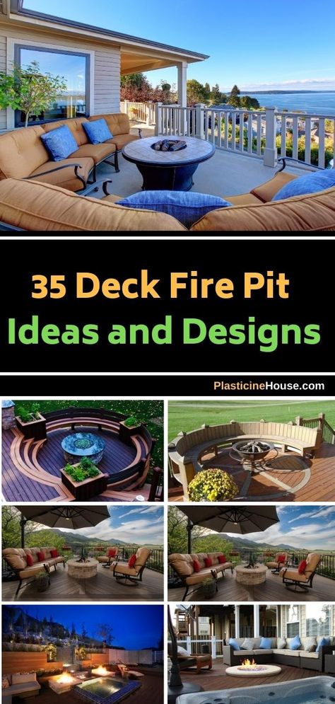 When it comes to putting a fire pit on a deck, you have a ton of options. If you want to make sure you end up with the right design for your yard, here are some of the best ideas around Fire Pits On Decks, Fire Pit On Deck Ideas, Decks With Fire Pits, Fire Pit On Deck, Deck Fire Pit Ideas, Deck With Fire Pit, Low Deck Designs, Cozy Fire Pit, Outdoor Fireplace Plans