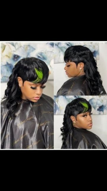 Mullet Hair Styles Black Women, 27 Piece Mullet, Mullet Hairstyle Black Women, Black Women Mullet Hairstyles, Protection Hairstyles, Wigs Business, Bday Hairstyles, Random Hairstyles, Carnival Hairstyles