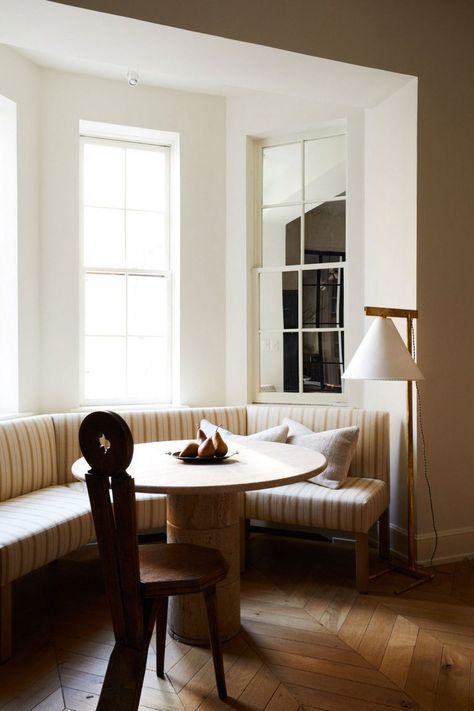 10 Breakfast Nooks You’ll Want to Curl Up In and Never Leave Bay Window Nook, Booth Seating, Bow Window, Banquette Seating, Greenwich Village, Plywood Furniture, Dining Nook, First Apartment, Step Inside