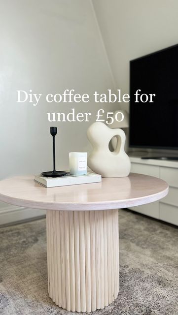 Diy Cloud Coffee Table, Diy Fluted Side Table, Coffee Table Makeover Diy, Fluted Coffee Table, Diy Noodles, Coffee Table Hacks, Room Diys, Home Styling Tips, Coffee Table Makeover