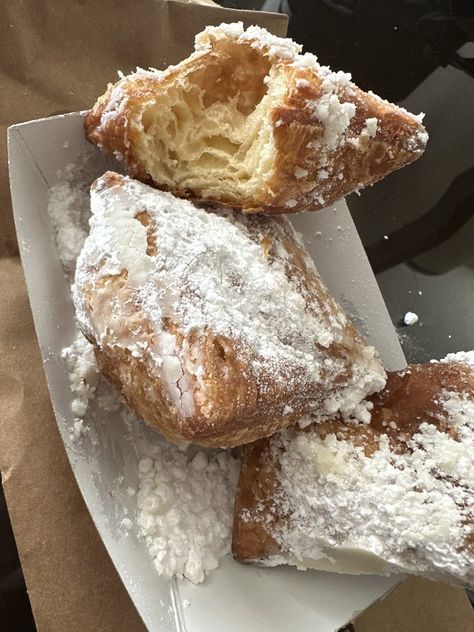 New Orleans Guide: Cafe Beignet — CHEF SEIS Wolfgang Puck, Vegetarian Menu, Southern Cuisine, Bobby Flay, French Market, Executive Chef, Beignets, Al Fresco Dining, Brown Paper