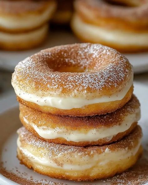 Cinnamon Kissed Cheesecake Donut Cookies Cinnamon Kissed Cheesecake Donut Cookies, Donut Cheesecake, Cheesecake Doughnut, Cheesecake Donut, Donut Cookies, Pecan Cobbler, Cookie Stand, Donut Shape, Creamy Cheesecake