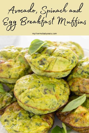 Avocado, Spinach and Egg Breakfast Muffins Egg Breakfast Muffins, Avocado And Spinach, Toddler Breakfast, Spinach Egg, Egg Muffins, Nutritious Breakfast, Breakfast Muffins, Egg Breakfast, Spinach