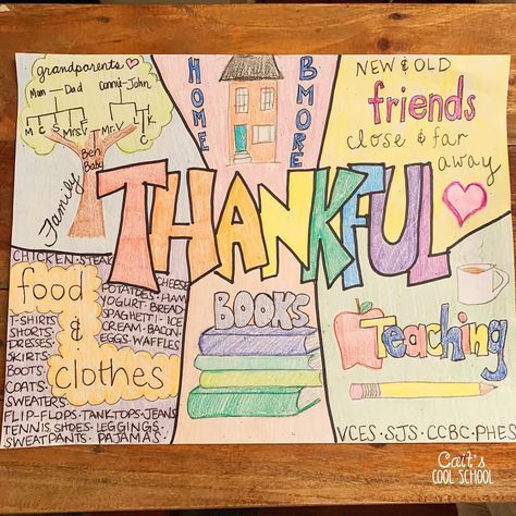 Sometimes my last minute ideas can be pretty awesome. Late last night I thought of having my students make a one pager to show what they’re thankful for instead of my original plans. This morning I quickly made a pre-sketch with pencil and then added it to our rotations for reading.  My students did an awesome job with their one pagers and were so happy to share them! I loved their creativity and how they really showed gratitude for the things they have in their life. Thanksgiving Upper Elementary, Thanksgiving Elementary Activities, One Pagers, Elementary Writing Activities, Thanksgiving Classroom Activities, Elementary Reading Activities, 4th Grade Activities, Classroom Christmas Activities, Thanksgiving School