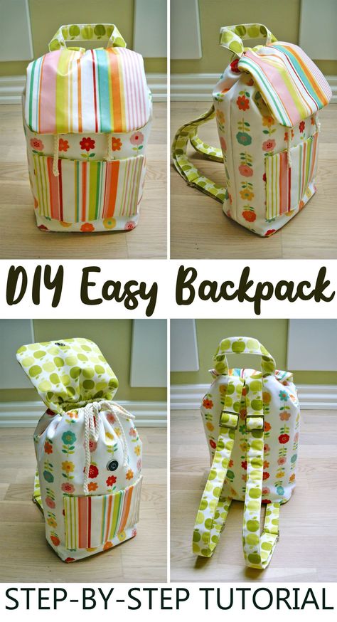 Sewn Backpack Pattern, Backpack Tutorial Free Pattern, Childs Backpack Free Pattern, Backpack Diy Pattern Free, Backpack Sewing Pattern Free Diy, Simple Backpack Pattern Free, Sewn Backpack, Easy Backpack Sewing Pattern Free, Sling Backpack Pattern Free