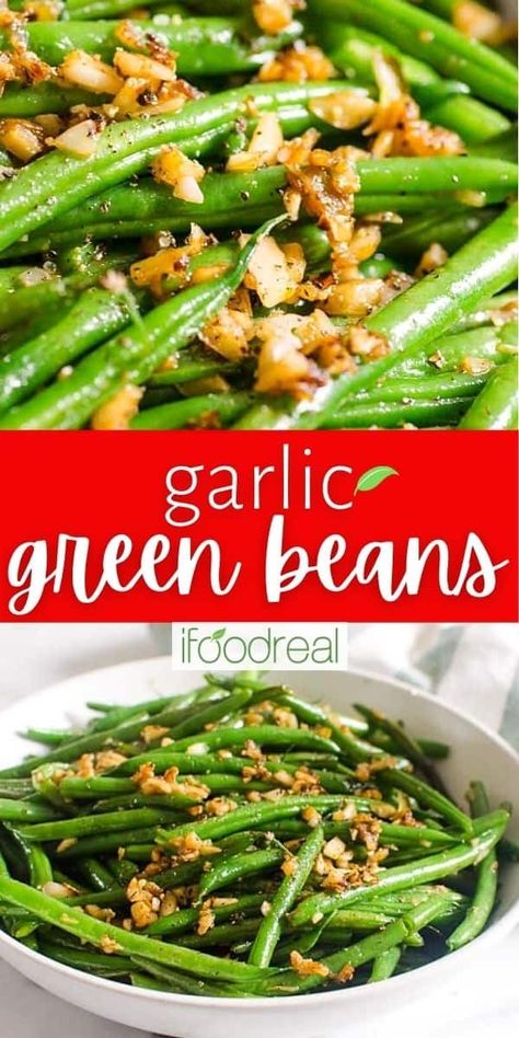 Sautéed Garlic Green Beans are a healthy, easy to prepare vegetable side dish ready in under 15 minutes. Fresh green beans are tossed with olive oil and savory garlic then ready to be enjoyed year round or at the holidays. How To Prepare Green Beans, How To Blanch Green Beans, Easy Green Bean Side Dish, Garlic Green Beans Sauteed, Fresh Green Beans How To Cook, Healthy Green Bean Recipes, Green Bean Recipes Oven, Best Green Bean Recipe, Fresh Green Beans Recipe