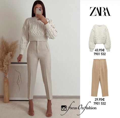 𝑭𝑶𝑪𝑼𝑺 𝑶𝑵 𝑭𝑨𝑺𝑯𝑰𝑶𝑵 on Instagram: "✨ ZARA" Bussines Casual Woman, Beige Hose, Casual Work Outfits Women, Fashionable Work Outfit, Outfit Zara, Classy Winter Outfits, Beige Outfit, Zara Outfit, Zara Fashion