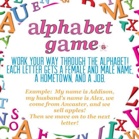 Alphabet game for direct sales. Graphic for VIP Facebook group or party. Thirty-One spring/summer 2018. www.mythirtyone.ca/sabrinawhite Paparazzi Games, Thirty One Games, Facebook Party Games, Mommy Group, Facebook Group Games, Online Party Games, Interaction Posts, Interactive Post, Interactive Facebook Posts