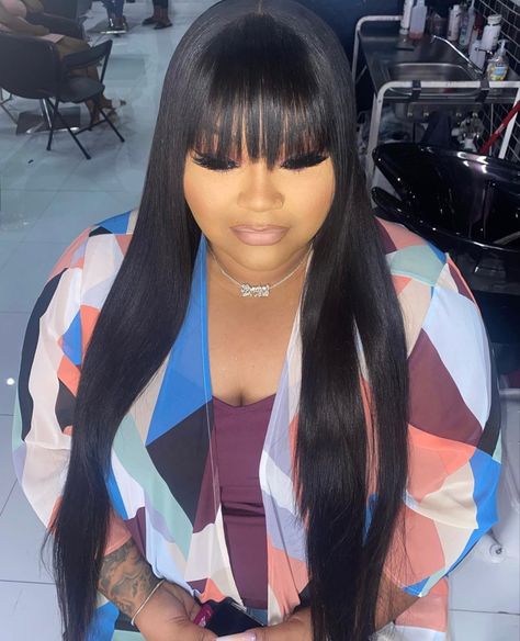 Chinese Bangs, Long Weave, Weave Ponytail, Box Braids Styling, Glam Hair, Business Hairstyles, Long Hair With Bangs, Hair Game, Black Girls Hairstyles