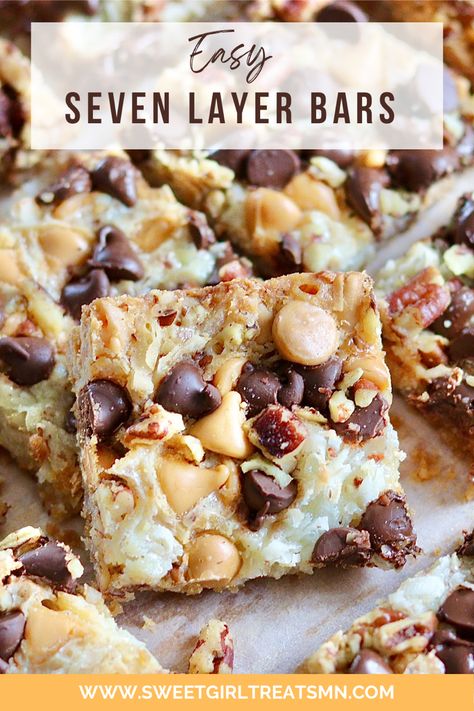 7 Ingredient Cookie Bars, 7 Layer Dream Bars, Coconut Butterscotch Chocolate Chip Bars, Easy Bar Recipes For A Crowd, Seven Layers Of Heaven Magic Bars, Five Layer Bars, 7 Layer Bars Without Coconut, 7 Layer Bars No Coconut, Seven Layer Cookies Recipe