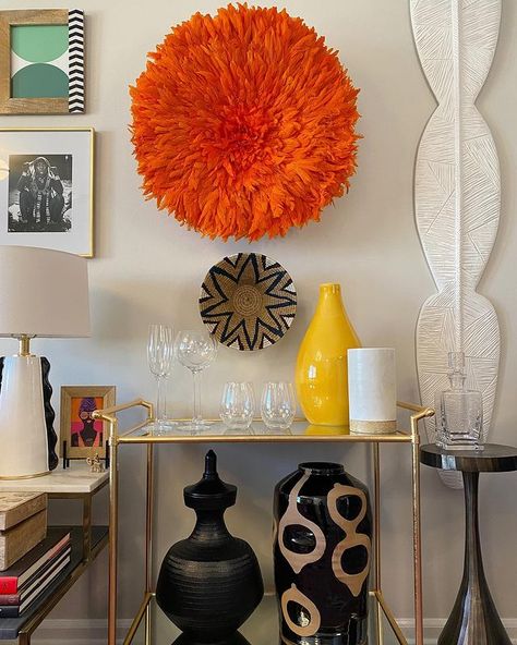 Beth Diana Smith (@bethdianasmith) • Instagram photos and videos Afrocentric Decor, Chicken Feathers, Juju Hat, African Home Decor, Patterned Plates, African Decor, Interior Stylist, Floor Patterns, White Cream