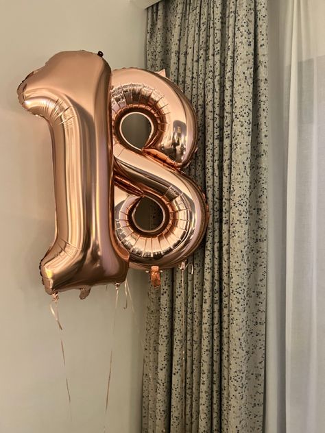 Eighteen Aesthetic, 19th Birthday Ideas Party, 18th Balloons, Aesthetic 18th Birthday, 18th Birthday Aesthetic, 18th Birthday Balloons, Balloon Aesthetic, 18th Birthday Dress, 30 Aesthetic