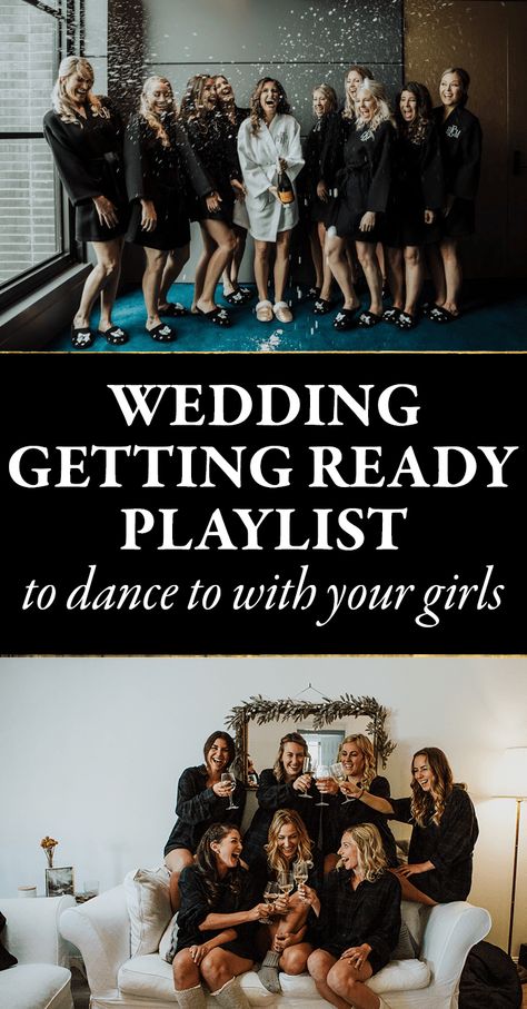 Morning Of Wedding Playlist Songs, Wedding Morning Playlist Brides, Wedding Day Playlist Getting Ready, Wedding Getting Ready Playlist, Wedding Morning Playlist, Bridesmaid Morning Of Wedding, Wedding Dance Ideas Fun, Morning Of The Wedding Ideas, Bridal Morning Of Wedding