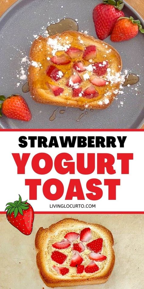 Baked Greek Yogurt Toast, Air Fryer Yogurt Toast, Greek Yogurt Toast, Yogurt Toast, Yogurt Toast Air Fryer, Custard Yogurt Toast Recipe, Custard Yogurt Toast, Yoghurt Custard Toast, Strawberry Yogurt Toast