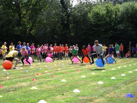 Space Hopper Racing - Corporate Sports Day Sports Day Party Adults, Sports Day Activities For Adults, Field Day Adults, Adult Sports Day Games, Field Day For Adults, Obstacle Course Ideas For Adults, Field Day Decorations, High School Field Day, Sports Day Games For Adults