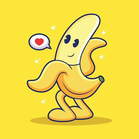 Banana Pictures Cartoon, Banana Cartoon Cute, Banana Art Illustration, Banana Icon, Banana Character, Banana Picture, Banana Cartoon, Banana Painting, Banana Funny