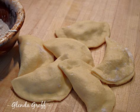 Sourdough Discard Perogies, Sourdough Perogies Recipe, Sourdough Pierogi Dough, Sourdough Perogies, Thm Sourdough, Sourdough Pasta, German Side Dishes, Pierogi Filling, Around The Family Table