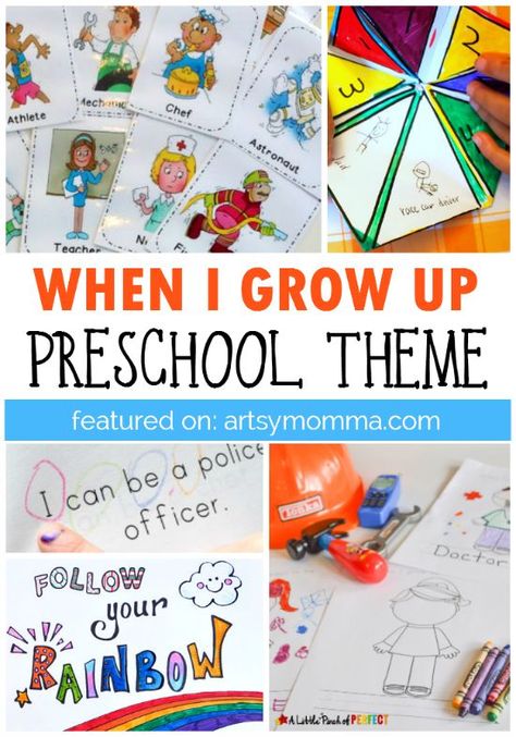 When I Grow Up Preschool, Occupations Preschool Theme Crafts, Occupations Preschool Theme Activities, Career Activities, Preschool Jobs, Preschool Theme Activities, Community Helpers Theme, Community Helpers Preschool, Theme Preschool