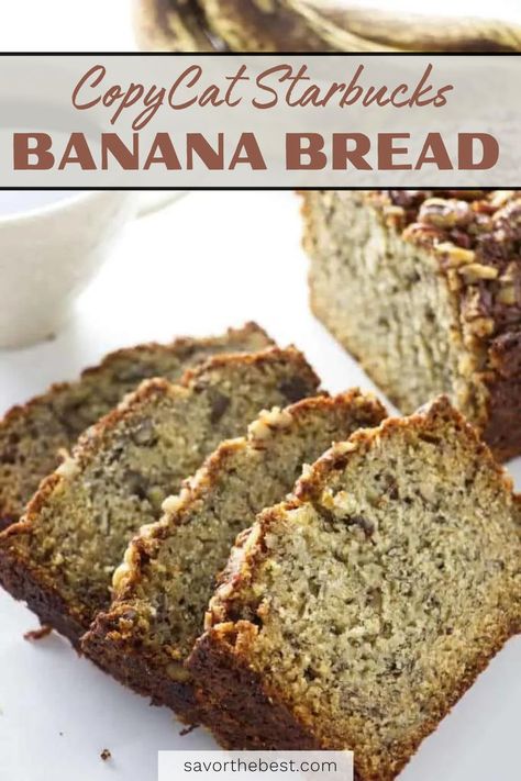 Starbucks Banana Bread Recipe, Quick Banana Bread Recipe, Pumpkin Bread Starbucks Copycat, Starbucks Banana, Quick Banana Bread, Starbucks Banana Bread, Banana Walnut Bread, Banana Bread Ingredients, Sweet Potato Bread