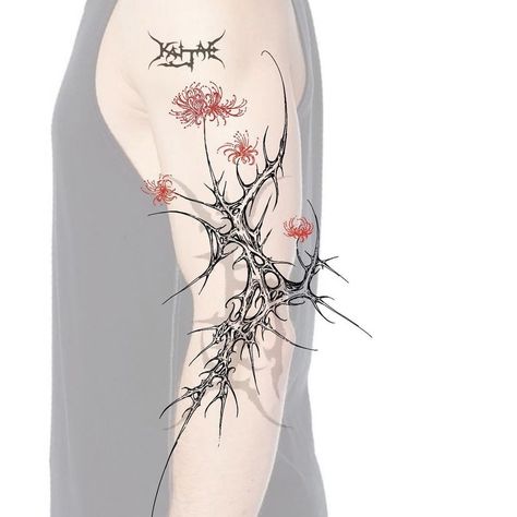 Sound Garden Tattoo, Cybersigilism Flower Tattoo, Dark Skin Tattoo, Tattoo Apprenticeship, Sigil Tattoo, Scary Tattoos, Creepy Tattoos, Lily Tattoo, Stomach Tattoos