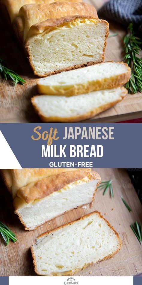 The most delicious gluten free Japanese milk bread recipe. This bread recipe is moist, fluffy, and tender. Are you looking for milk flavor bread? Try out this bread recipe and let us know what you think of our Japanese milk bread! Gluten Free Japanese Milk Bread, Japanese Milk Bread Recipe, Milk Bread Recipe, Japanese Milk Bread, Pain Sans Gluten, Bread Soft, Pan Sin Gluten, Gluten Free Recipes Bread, Milk Bread