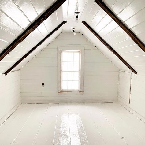 We have been working on turning an unfinished attic space into a large, walk-in closet for our primary bedroom Farmhouse Loft Bedroom, Converted Attic Bedroom, Attic Primary Suite, Converted Attic, Loft Closet Ideas, Attic Bedroom Closets, Farmhouse Loft, Loft Closet, Attic Closet