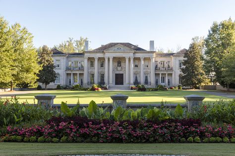 Greek Revival Mansion, Colonial Mansion Exterior, Clasic Houses, Atlanta Houses, Classic Mansion, Barrel Vault Ceiling, Southern Mansions, Georgian Mansion, Harrison Design