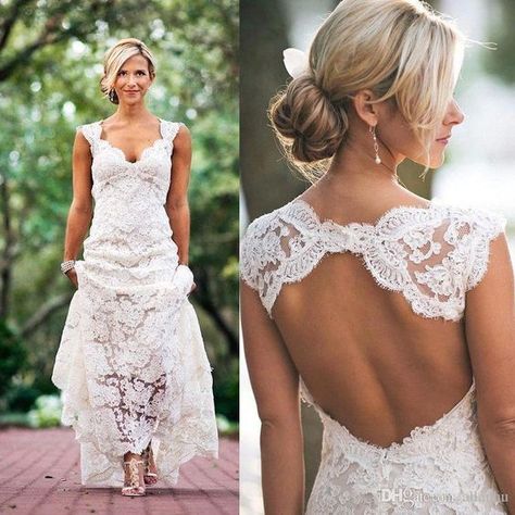 Western lace wedding dress