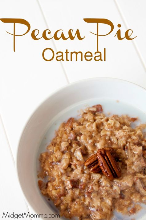 Pecan Pie Oatmeal. Bring on the fall with Pecan Pie Oatmeal. Great for mornings… Maple Brown Sugar Oatmeal, Oatmeal Lace Cookies, Pecan Oatmeal, Apple Pie Oatmeal, Lace Cookies, Easy Apple Pie, Homemade Oatmeal, Flavorful Dinner, Warm Breakfast