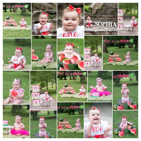 First Birthday Photoshoot Ideas 🍉💕🎂🎀 One In A Melon Photoshoot Ideas, One In A Melon First Birthday Pictures, One In A Melon Photoshoot, One In A Melon Cake Smash, One In A Melon Cake Smash Photoshoot, One In A Melon First Birthday Cake Smash, One In A Melon First Birthday, Watermelon Photoshoot, 1st Birthday Photoshoot