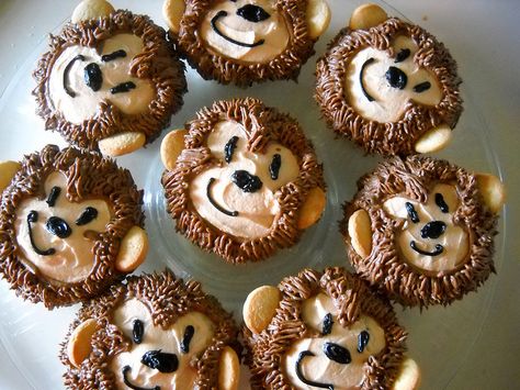 Cupcakes Frozen, Novelty Cupcakes, Monkey Cupcakes, Monkey Cake, Monkey Birthday, Animal Cupcakes, Cute Cupcakes, Cupcake Cake, Second Birthday