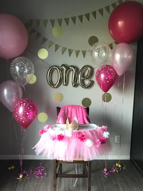 First birthday party                                                                                                                                                                                 More 1st Birthday Party For Girls, Girls Birthday Party Themes, Baby 1st Birthday, Pink Tutu, 1st Birthdays, Girl Birthday Party