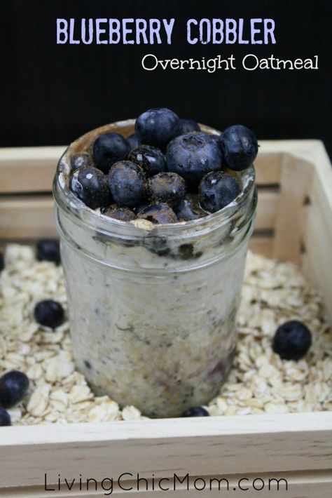 Refrigerator Oatmeal, Overnight Oatmeal Recipes, Oat Fiber, Low Carb Fruit, Blueberry Oatmeal, Overnight Oatmeal, Blueberry Cobbler, Oatmeal Recipe, Dairy Free Eggs