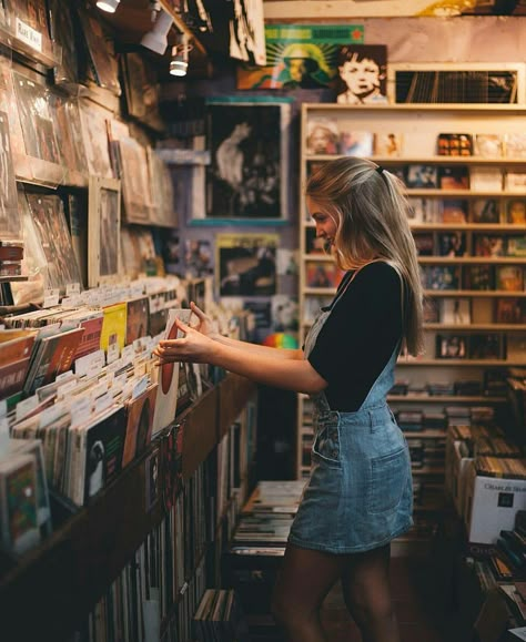 Record Store, A Woman, Instagram