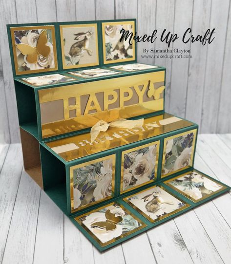 Pop Up Box, Fancy Fold Card Tutorials, Pop Up Box Cards, Step Cards, Box Cards, Interactive Cards, Shaped Cards, Fold Cards, Card Making Tutorials