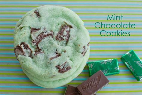 St Patricks Cookies, Marshmallow Chocolate Chip Cookies, Mint Chocolate Cookies, Mint Chocolate Candy, Mint Chocolate Ice Cream, Marshmallow Chocolate, Mint Chocolate Chip Cookies, Holiday Cookie Recipes, Chocolate Mint