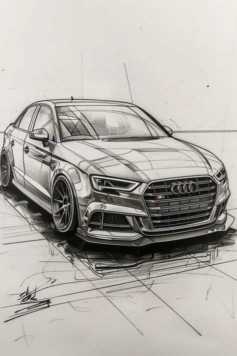 Audi Drawing, Audi Sketch, Sketches Detailed, Audi Tattoo, Chemical Hearts, Mercedes Auto, Audi Car, Inside Car, Audi S3